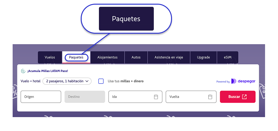 Imagen referencia búsqueda paquetes