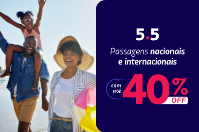 Descontos de até 40% para seu próximo destino