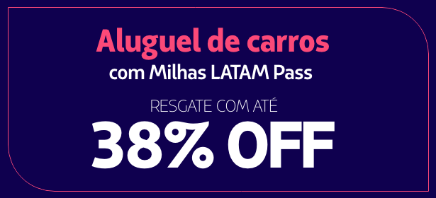 Até 38% OFF em aluguel de veículo