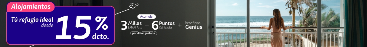 Encuentra tu alojamiento y aprovecha desde 15% de descuento. Se abrirá una nueva pestaña
