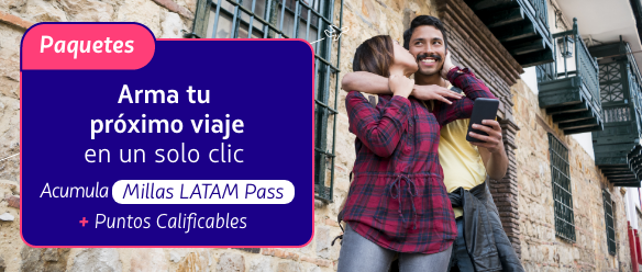 Compra tu paquete ahora y acumula 3 millas por dólar gastado