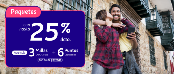 paquetes de vuelo con LATAM con descuento. LATAM ABRIL 2026