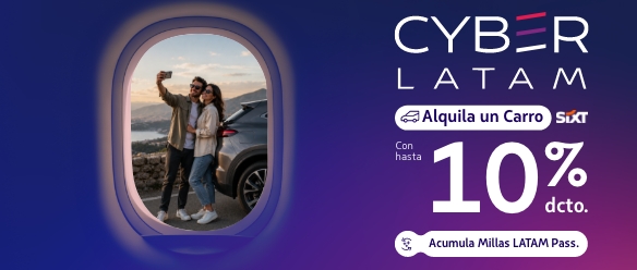 Alquiler de carros. Haz que tu viaje sea perfecto y acumula Millas LATAM Pass.