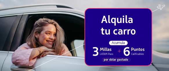 ¡Continúa tu viaje en carretera! Ten un carro esperando en tu próximo destino Elige viajar sumando millas y puntos calificables y multiplica tus destinos.