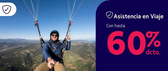 Tu viaje más seguro y con hasta 60% dcto. Protégete durante tu aventura con Assist Card y acumula Millas LATAM Pass.