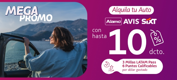 Alquiler de autos con beneficios LATAM Airlines: descuentos de marzo 2026 en renta de vehículos nacionales e internacionales.