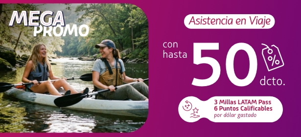 Asistencia en viaje LATAM Airlines con descuentos de marzo 2026: protege tu aventura con cobertura internacional y nacional en oferta.