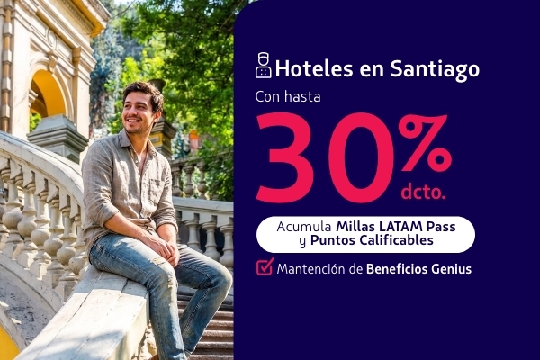 Santiago: hasta 30% ddcto. en hoteles