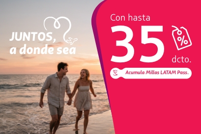 Ofertas LATAM para viajar por el Perú y el mundo Complementa tu vuelo con los mejores productos y acumula Millas LATAM Pass