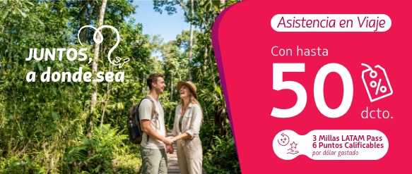 ¡Aprovecha hasta un 50% de descuento al comprar tu asistencia en viaje!