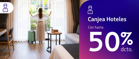 Hasta 50% de descuento en el canje de tu próximo alojamiento ¡Puedes combinar Millas + Dinero! ✨