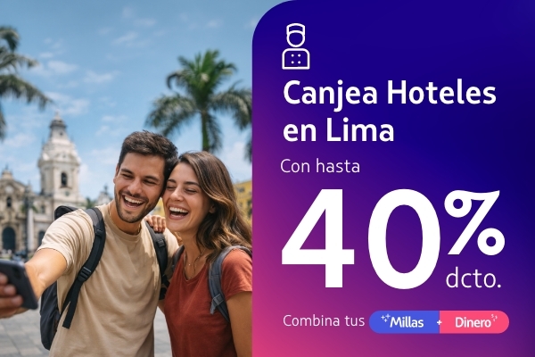 40% de dcto en canje hoteles en Lima.