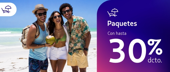 Hasta 30% dcto. en Paquetes