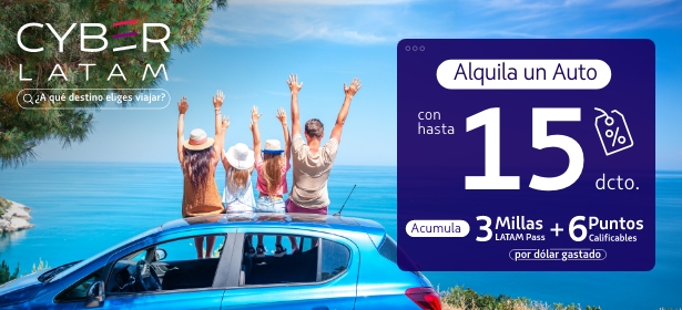 Alquiler de autos con beneficios LATAM Airlines: descuentos de marzo 2026 en renta de vehículos nacionales e internacionales.