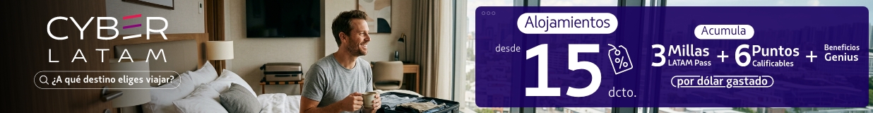 Encuentra tu alojamiento y aprovecha desde 15% de descuento. Se abrirá una nueva pestaña