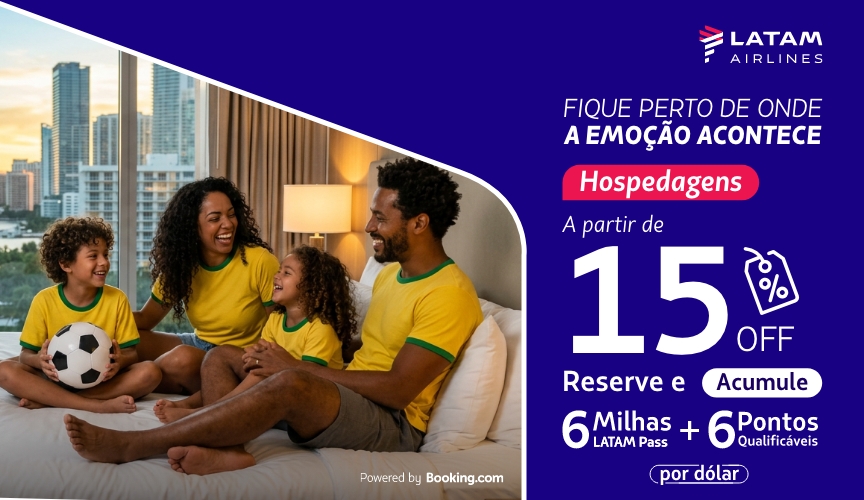 Hotéis com LATAM e Booking.com Brasil