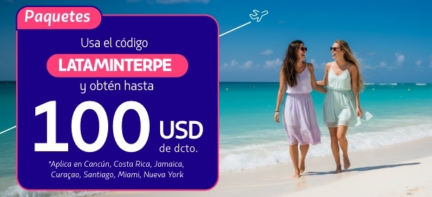 Descuentos en paquetes de viaje vuelo más hotel con LATAM